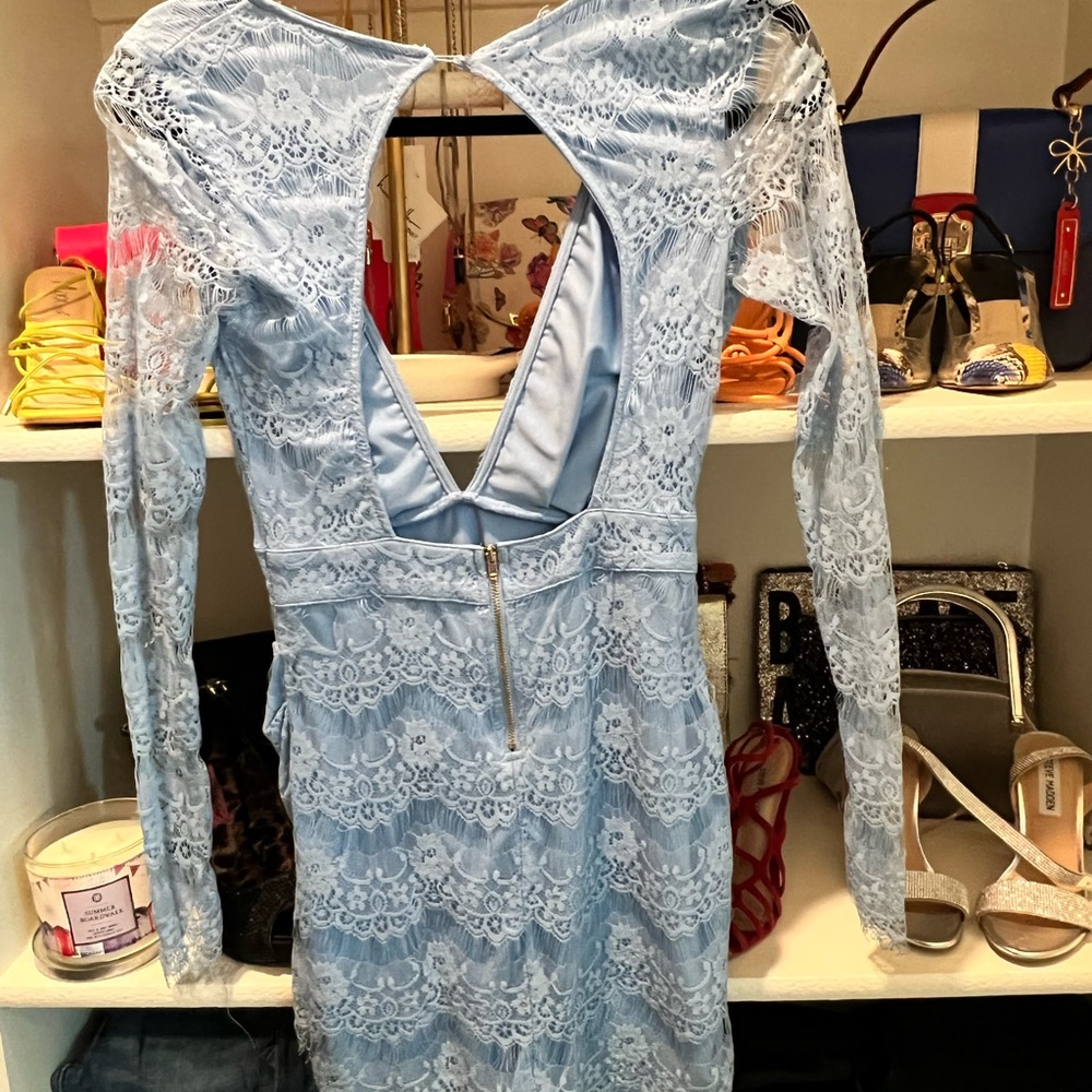 Lace blue dress